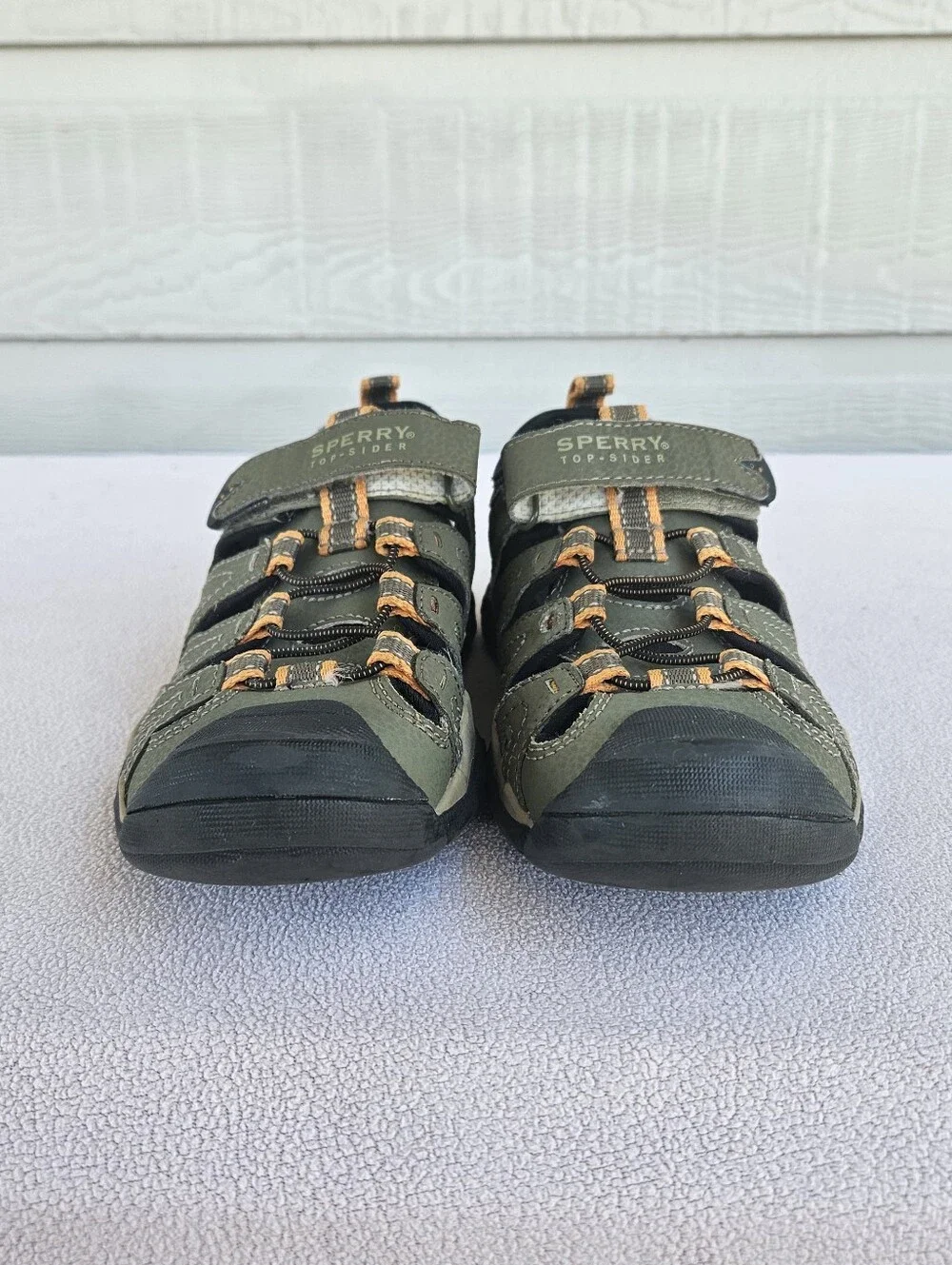 Sperry Top-Sider Wet Tech Fisherman Hiking Sandals Youth SZ 3 Olive Green Black